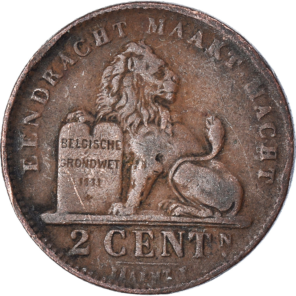 Moneta, Belgio, 2 Centimes, 1910