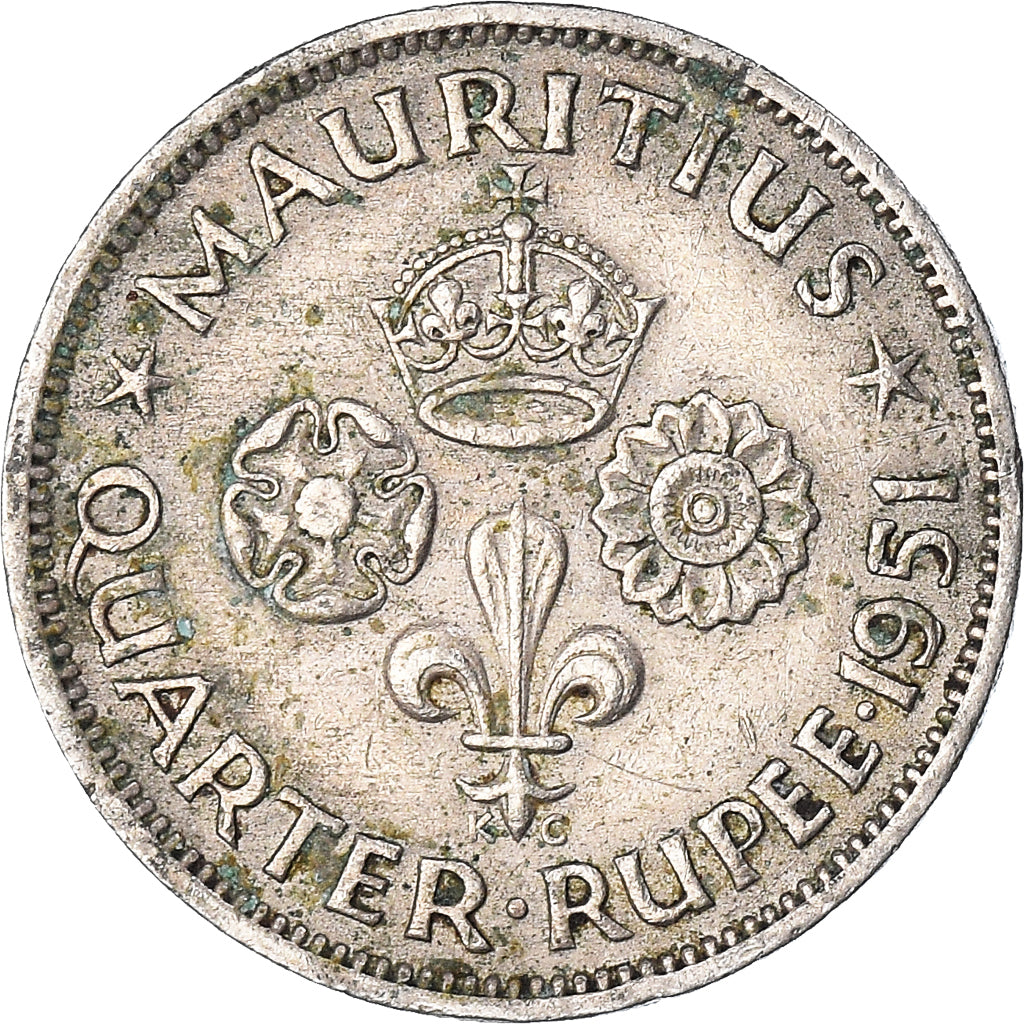 Coin, Mauritius, 1/4 Rupee, 1951