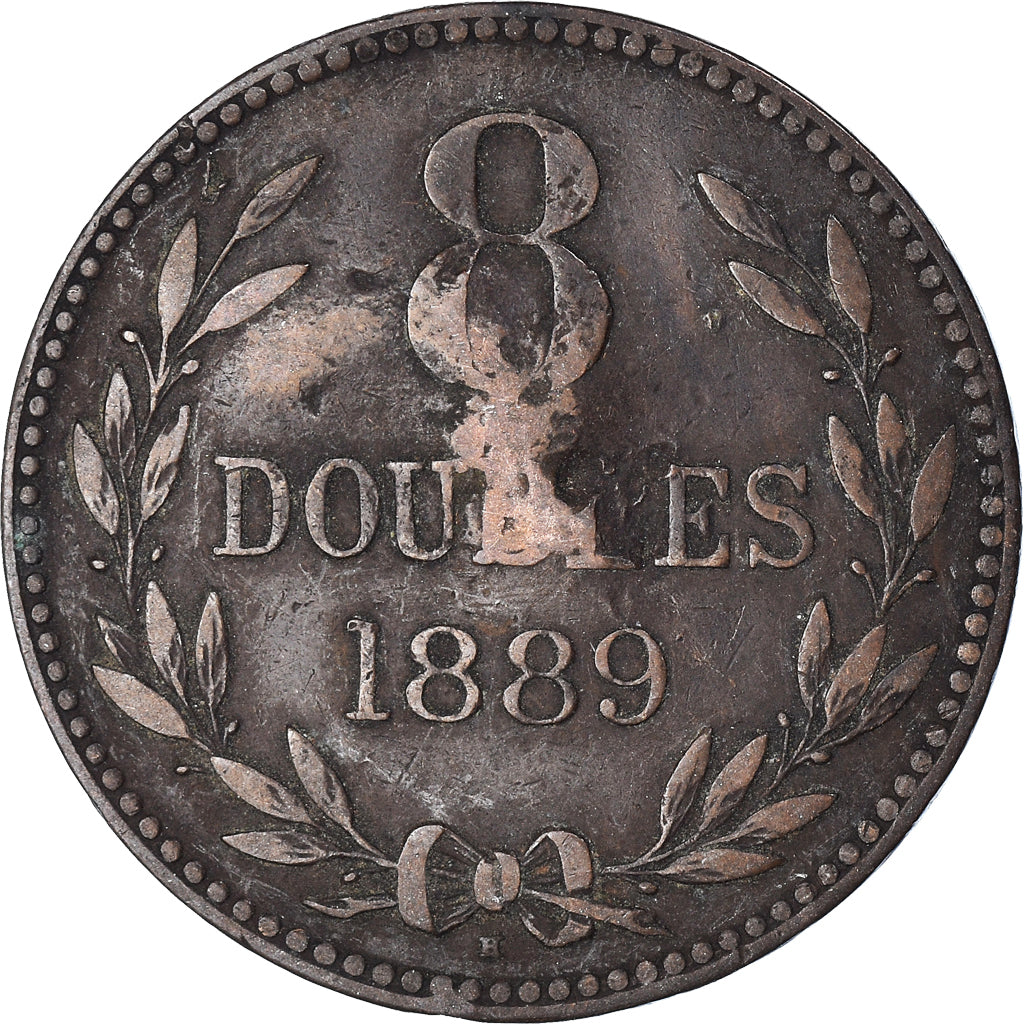 Moneta, Guernsey, 8 Doubles, 1889