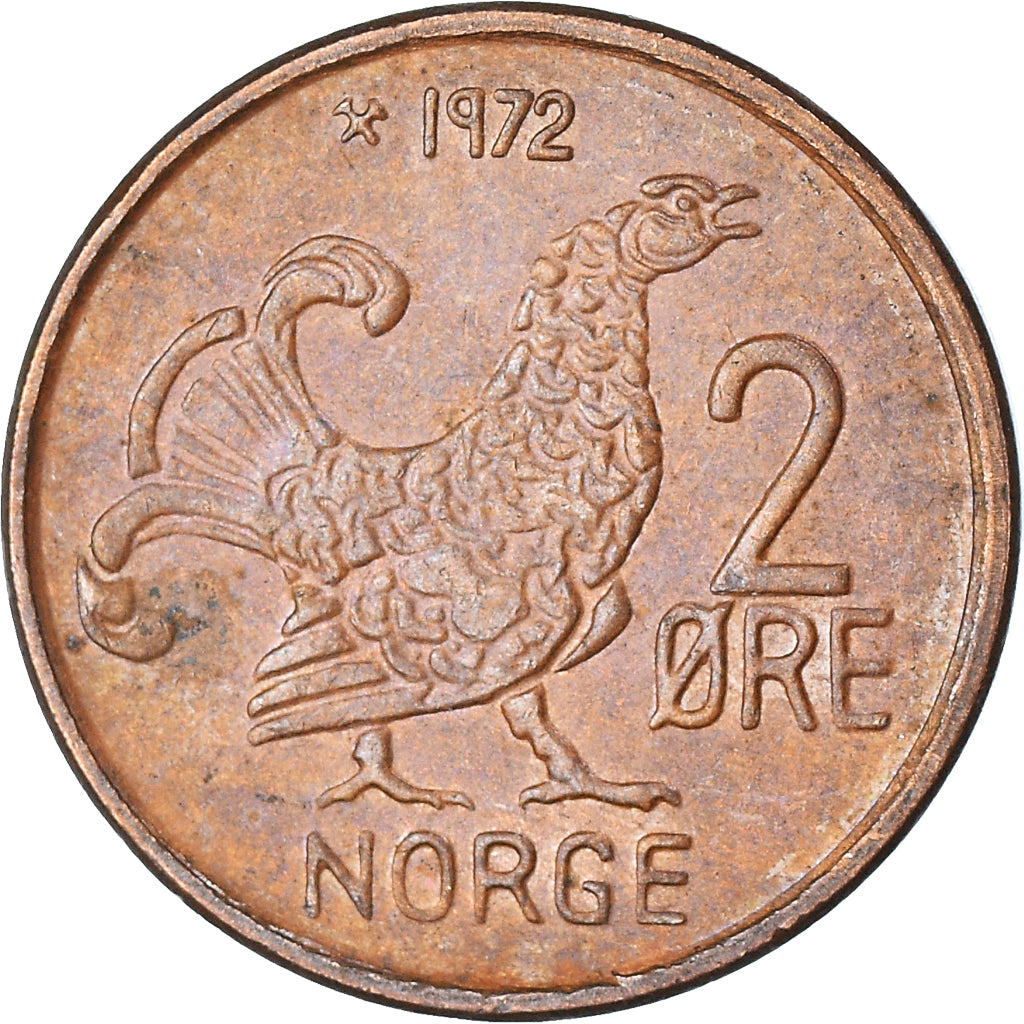 Moneta, Norwegia, 2 Öre, 1972