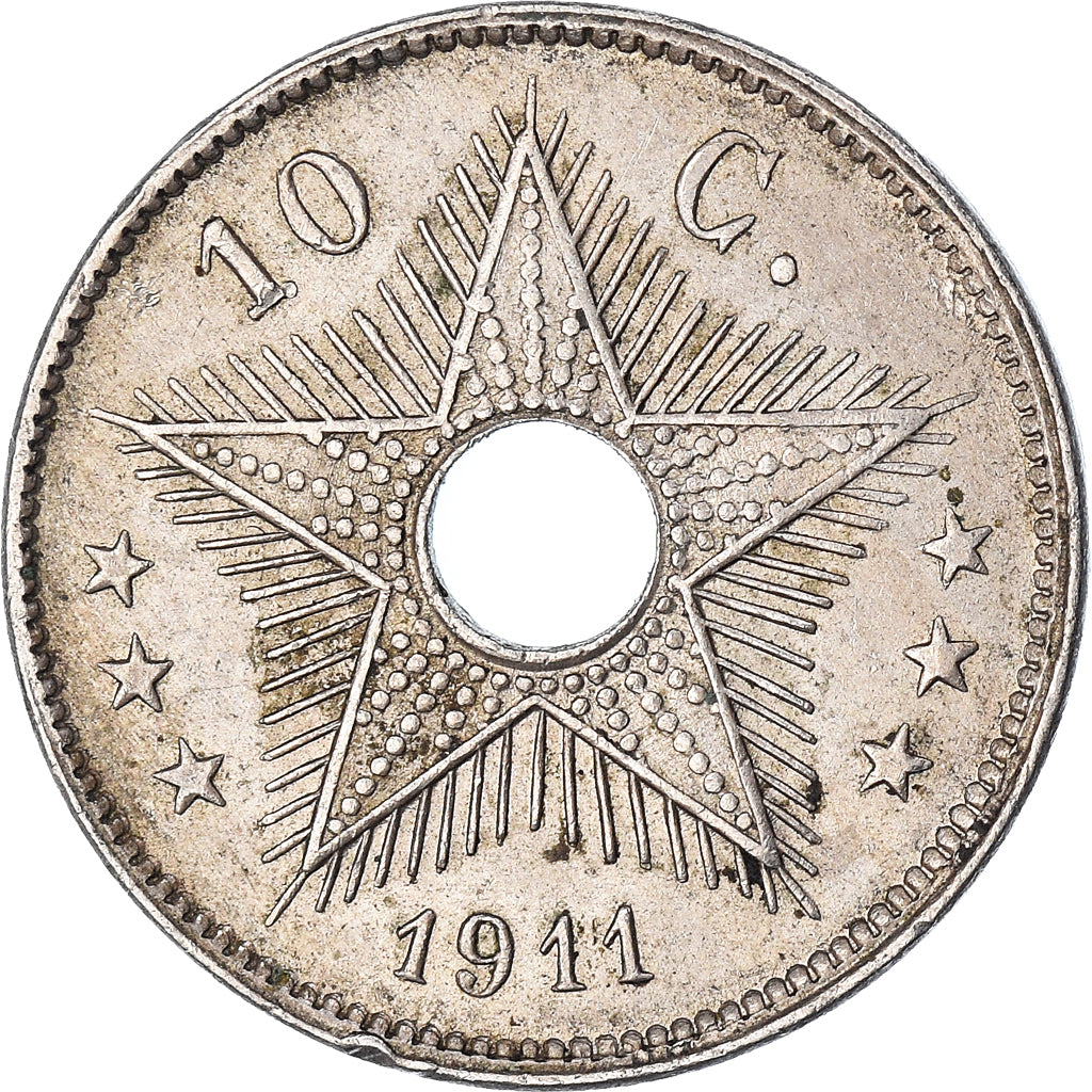 Coin, Belgian Congo, 10 Centimes, 1911