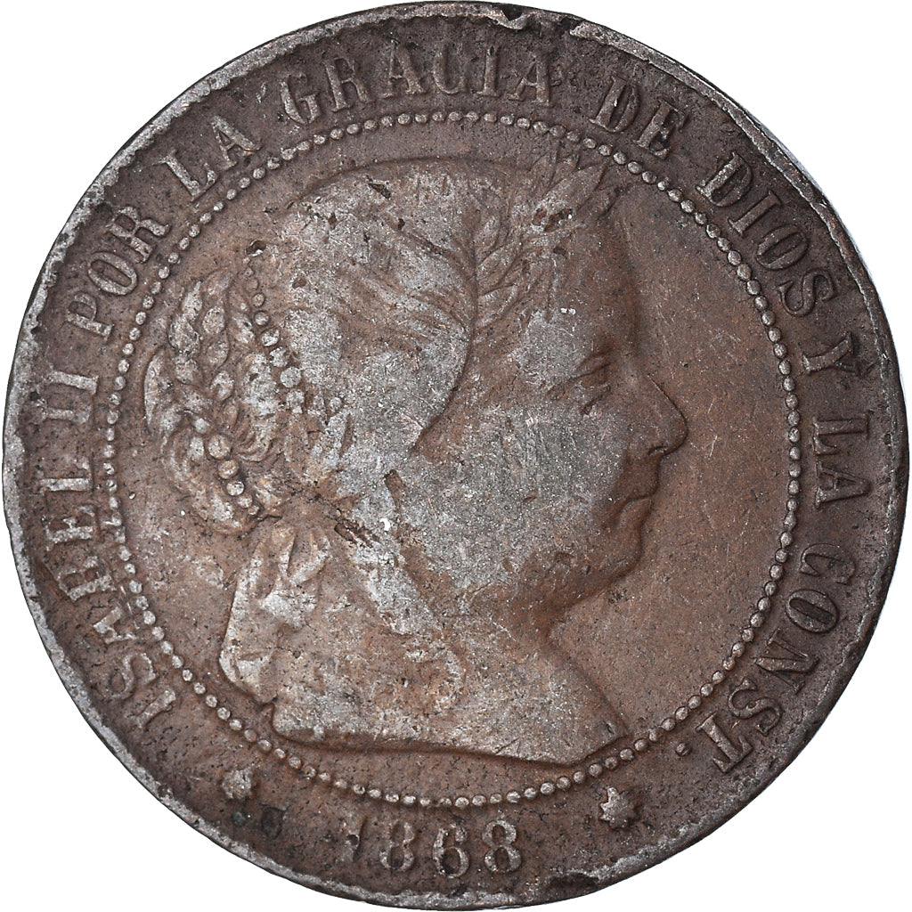 Munten, Spanje, 2-1/2 Centimos, 1868