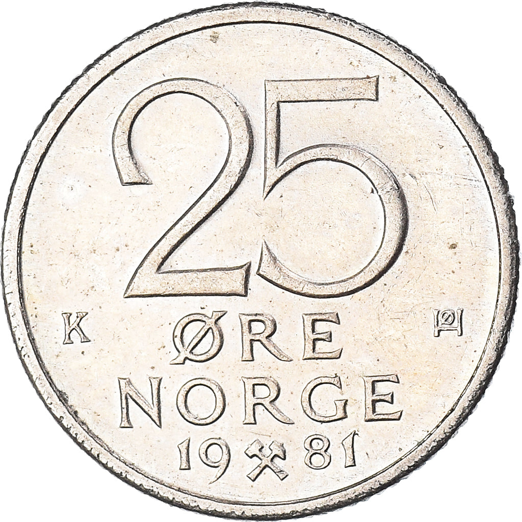 Moneta, Norwegia, 25 Öre, 1981