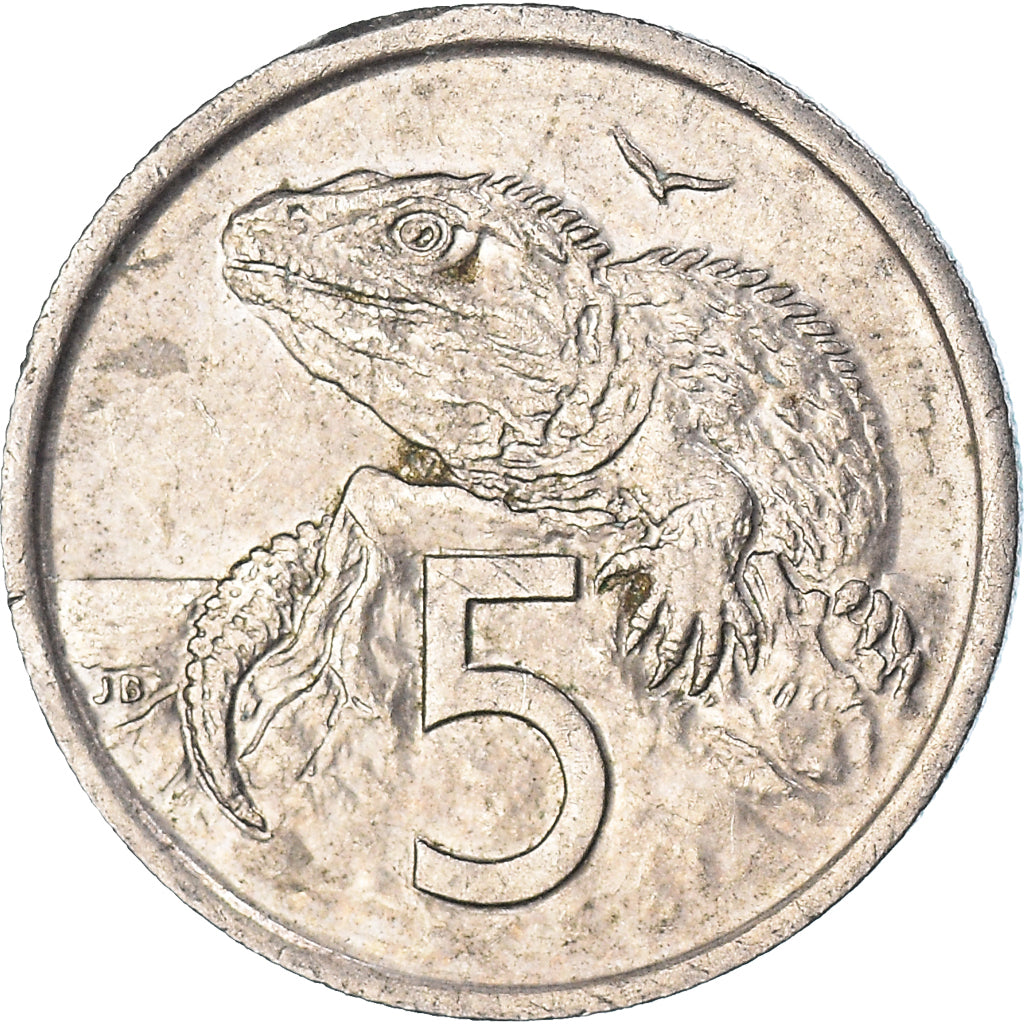 Coin, New Zealand, 5 Cents, 1975