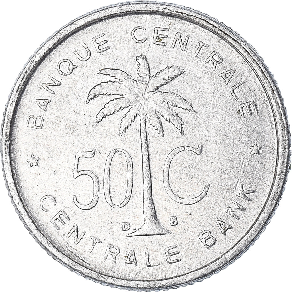Moneta, Repubblica Democratica del Congo, 50 Centimes, 1955