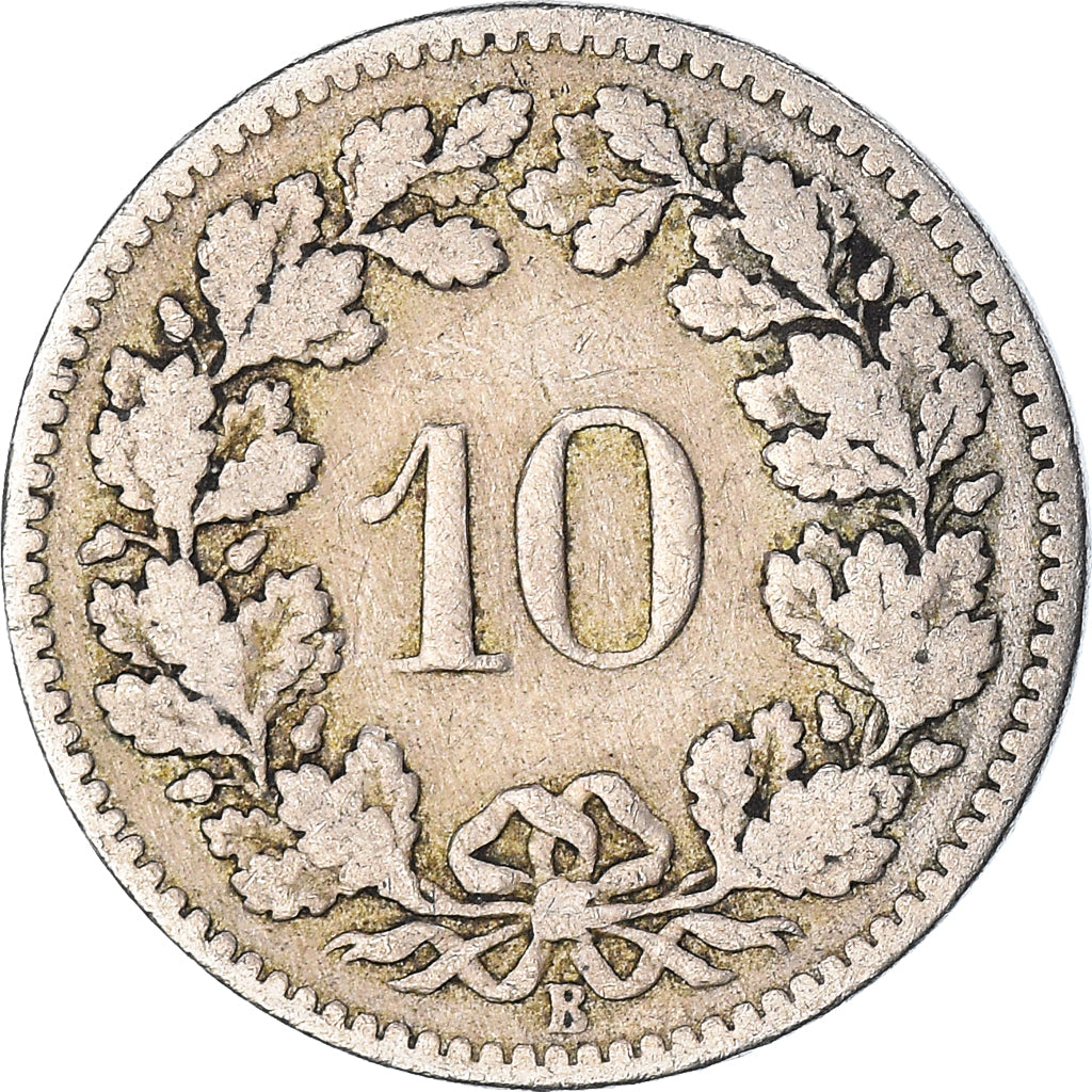 Moeda, Suíça, 10 Rappen, 1885