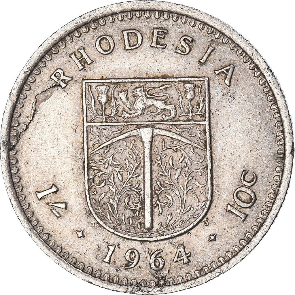 Coin, Rhodesia, Shilling = 10 Cents, 1964