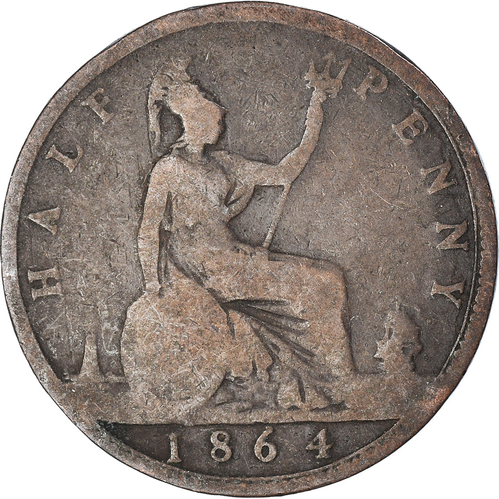 Coin, Great Britain, 1/2 Penny, 1864