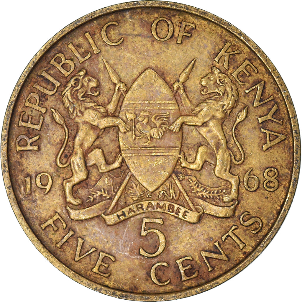 Munten, Kenia, 5 Cents, 1968