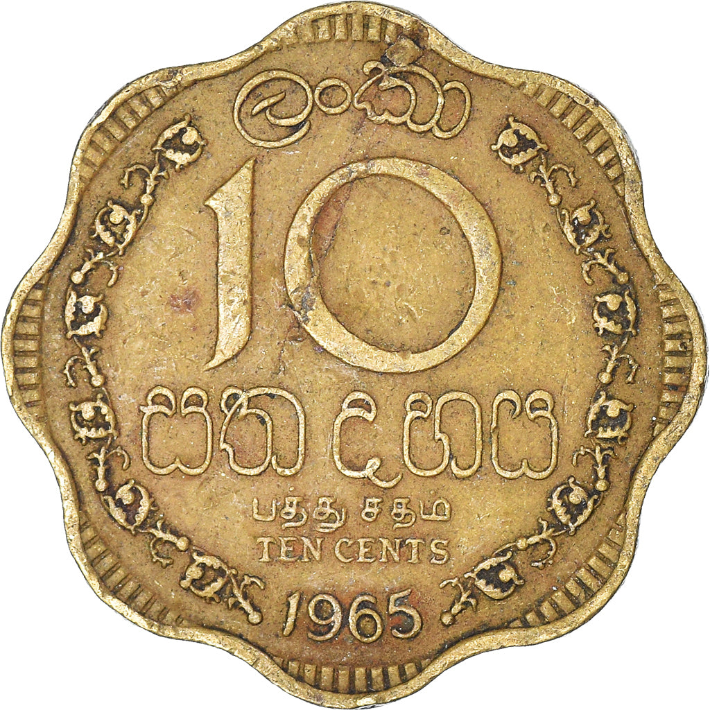 Moneta, Cejlon, 10 Cents, 1965