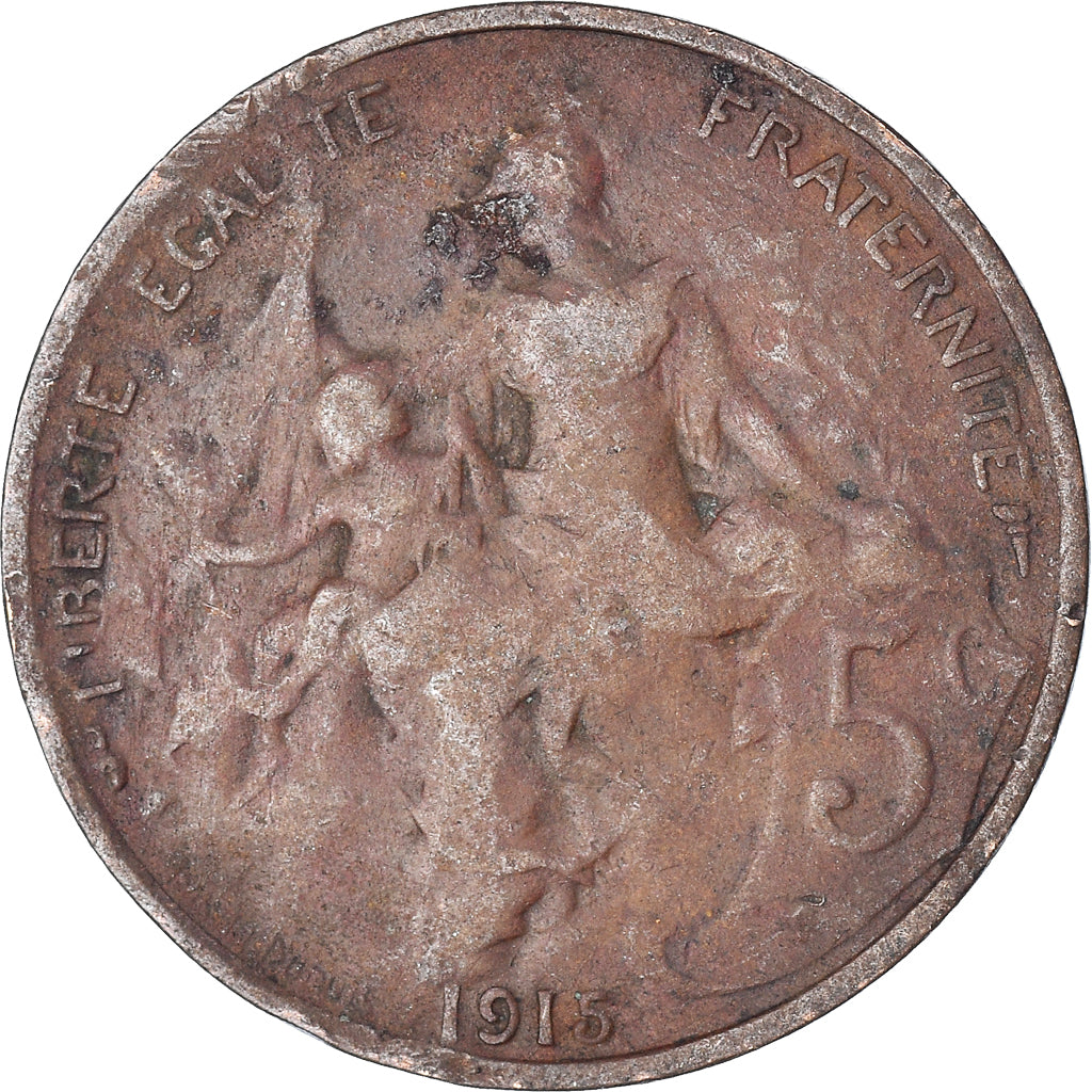 Munten, Frankrijk, 5 Centimes, 1915