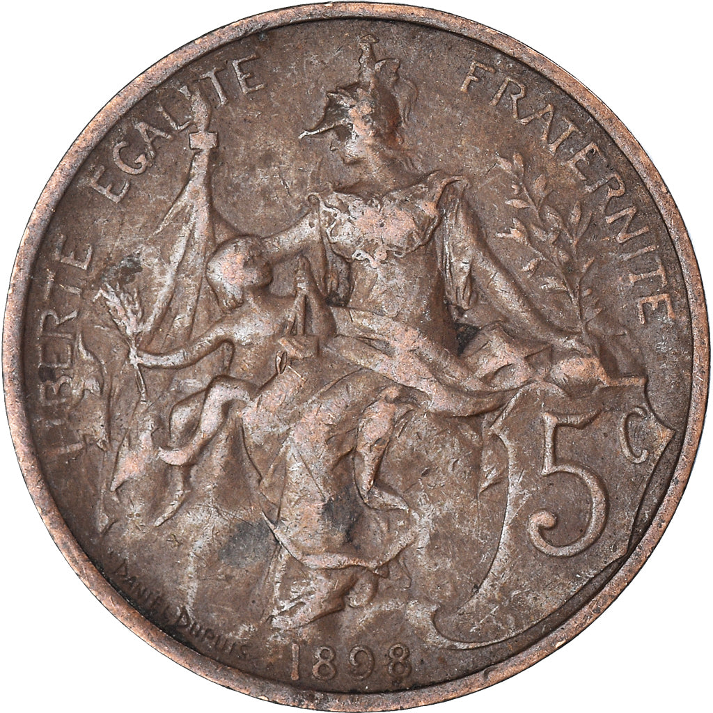 Moneda, Francia, 5 Centimes, 1898