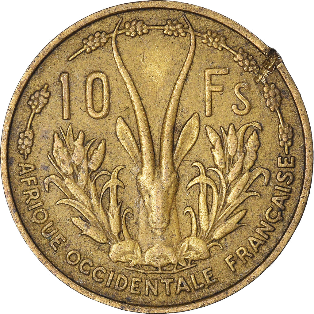 Coin, French West Africa, 10 Francs, 1956