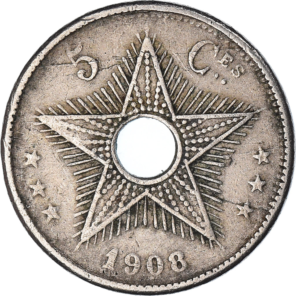 Moneta, KONGO, REPUBLIKA DEMOKRATYCZNA, 5 Centimes, 1908
