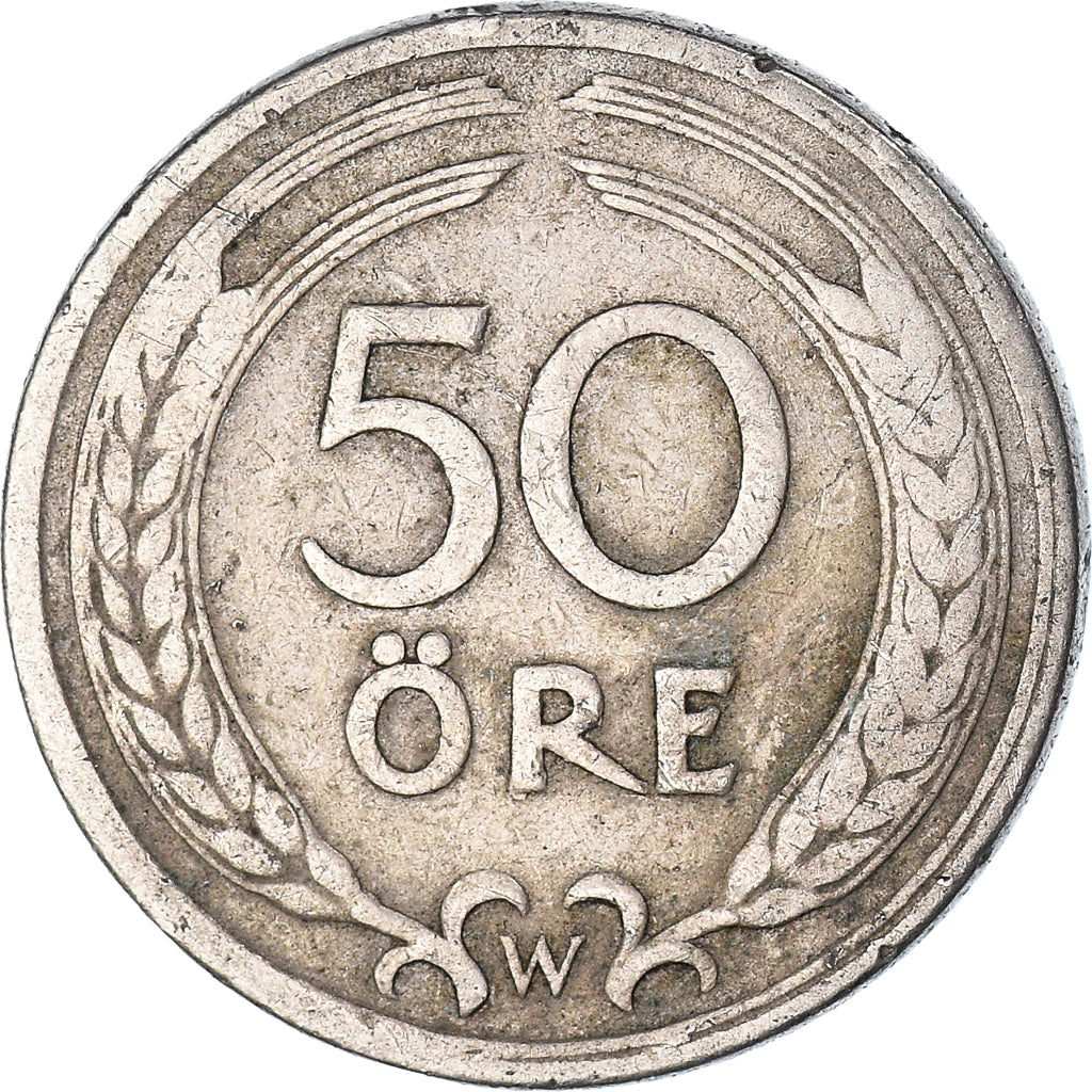 Moneda, Suecia, 50 Öre, 1924