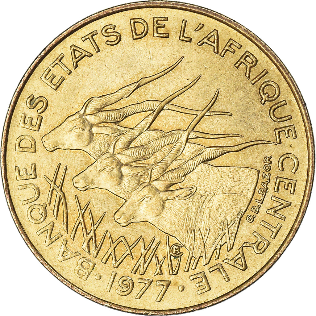Coin, Central African States, 10 Francs, 1977