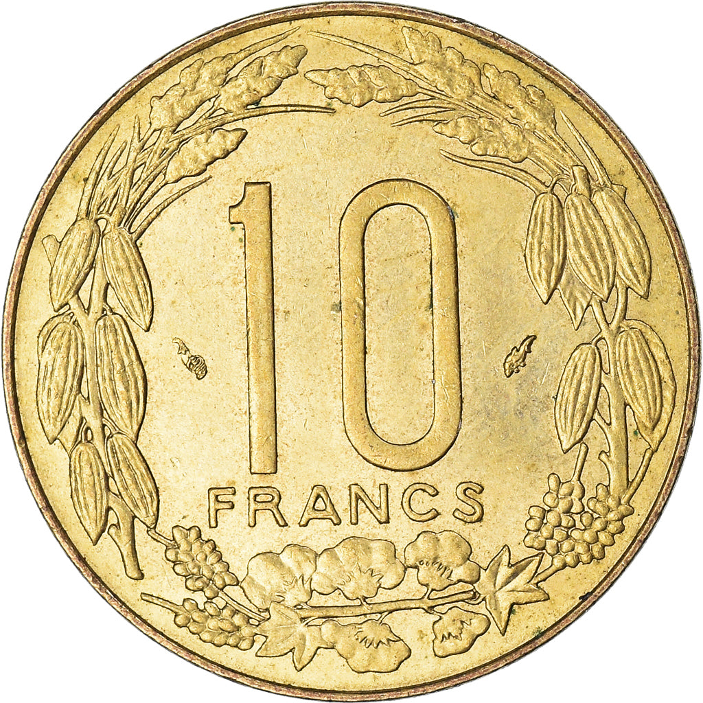 Coin, Central African States, 10 Francs, 1977