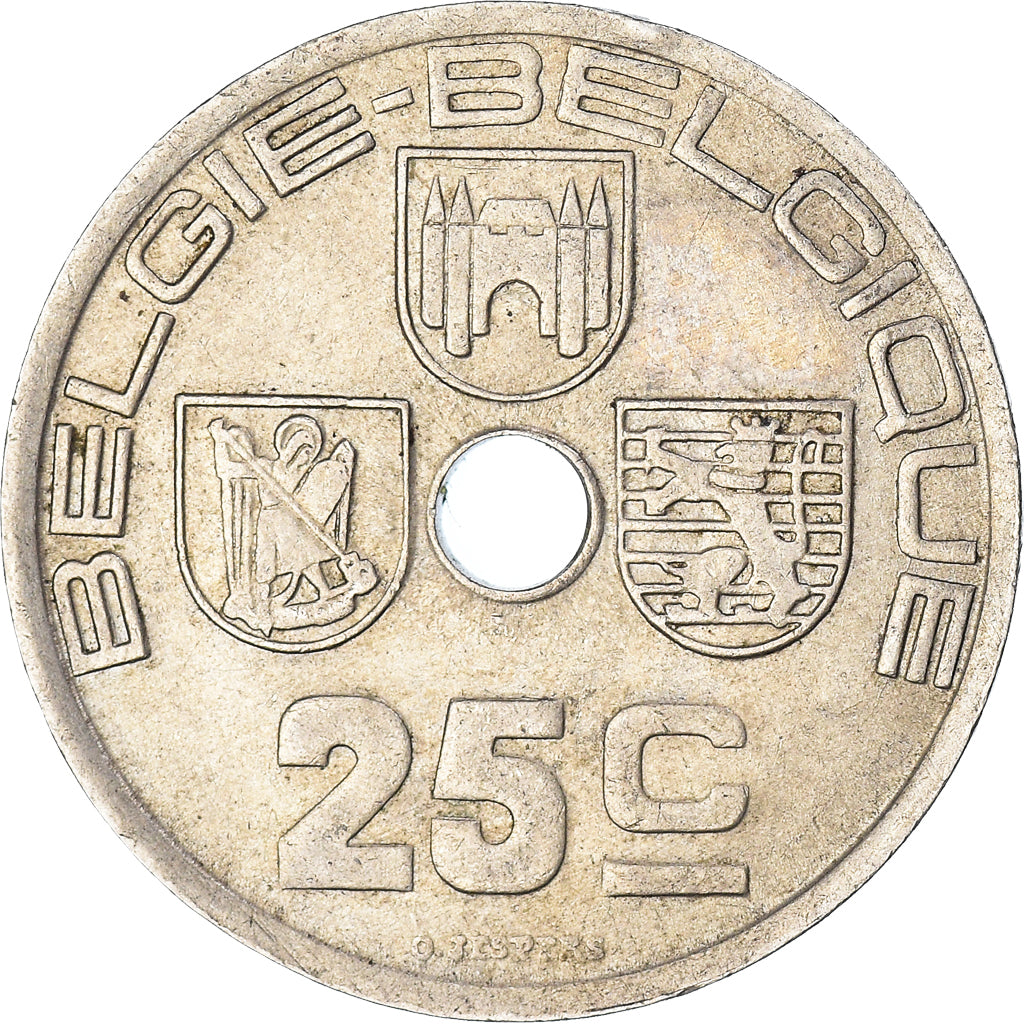 Moneta, Belgio, 25 Centimes, 1938