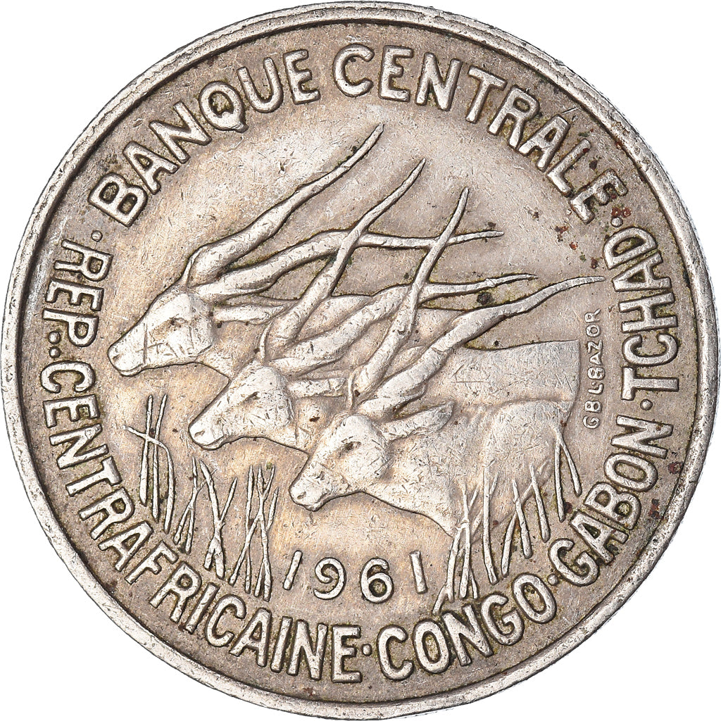 Monnaie, République Centrafricaine, 50 Francs, 1961