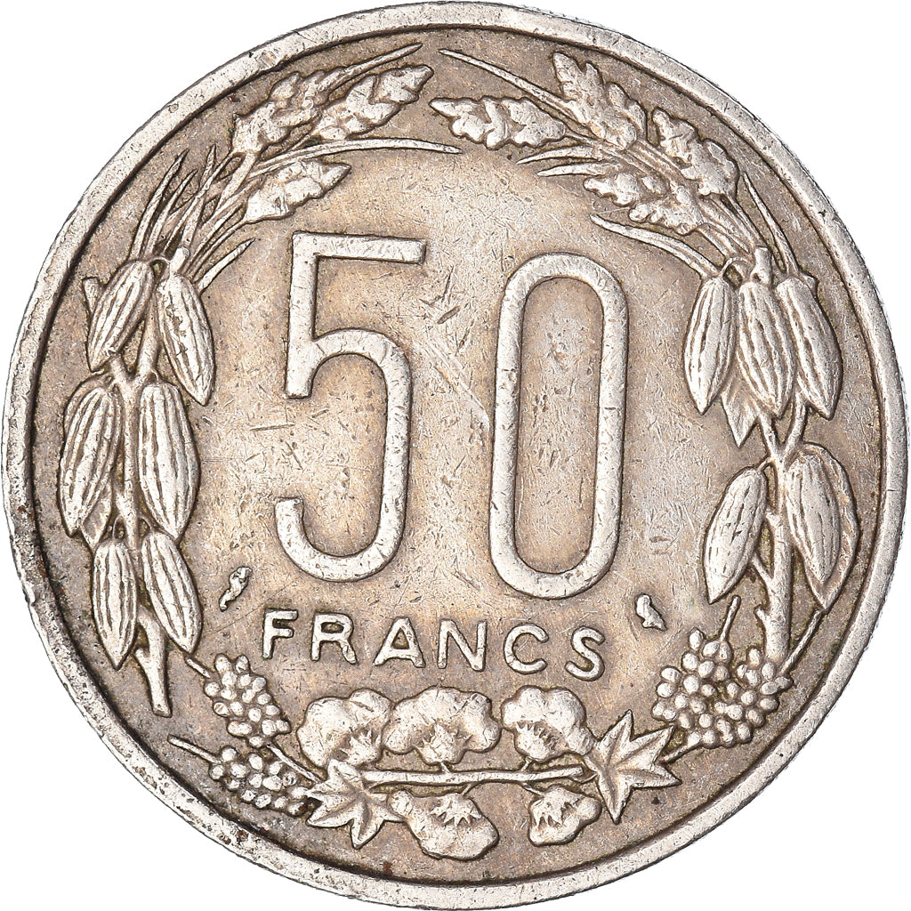 Monnaie, République Centrafricaine, 50 Francs, 1961