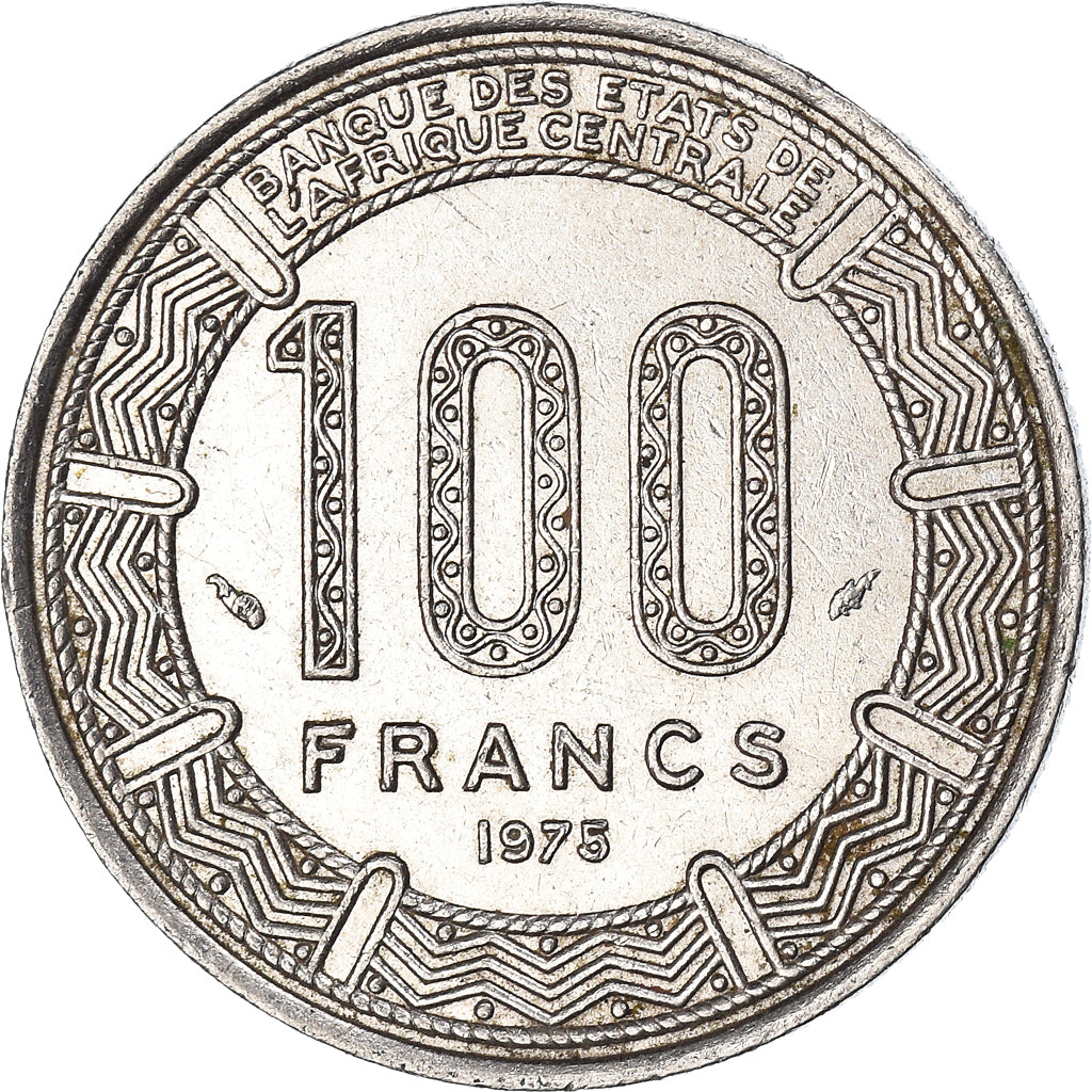 Moneda, Gabón, 100 Francs, 1975