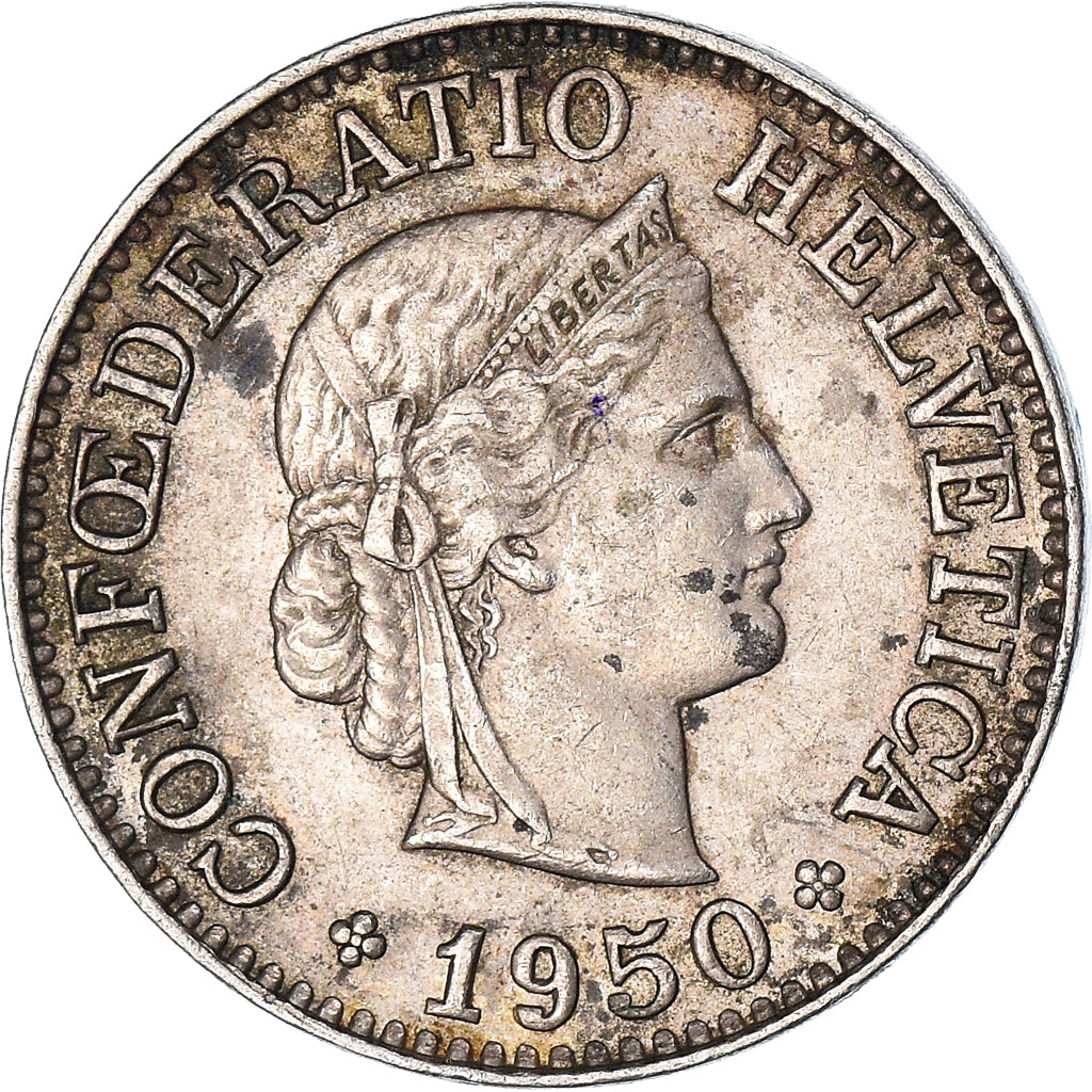 Moeda, Suíça, 10 Rappen, 1950