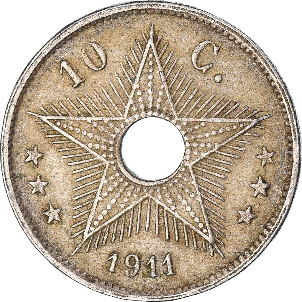 Coin, Belgian Congo, 10 Centimes, 1911