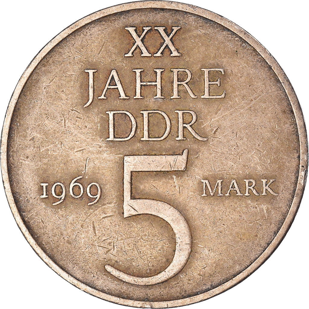 Munten, DUITSE DEMOCRATISCHE REPUBLIEK, 5 Mark, 1969
