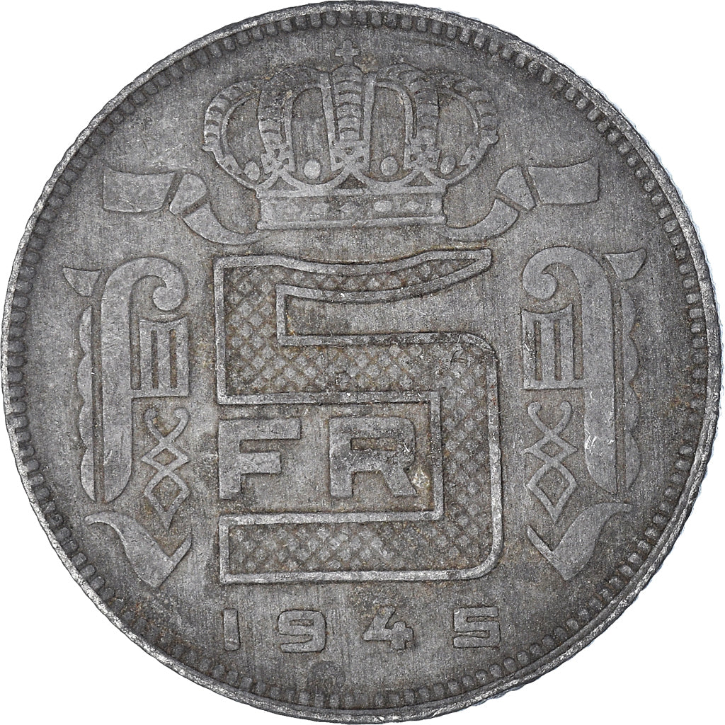 Monnaie, Belgique, 5 Francs, 1945