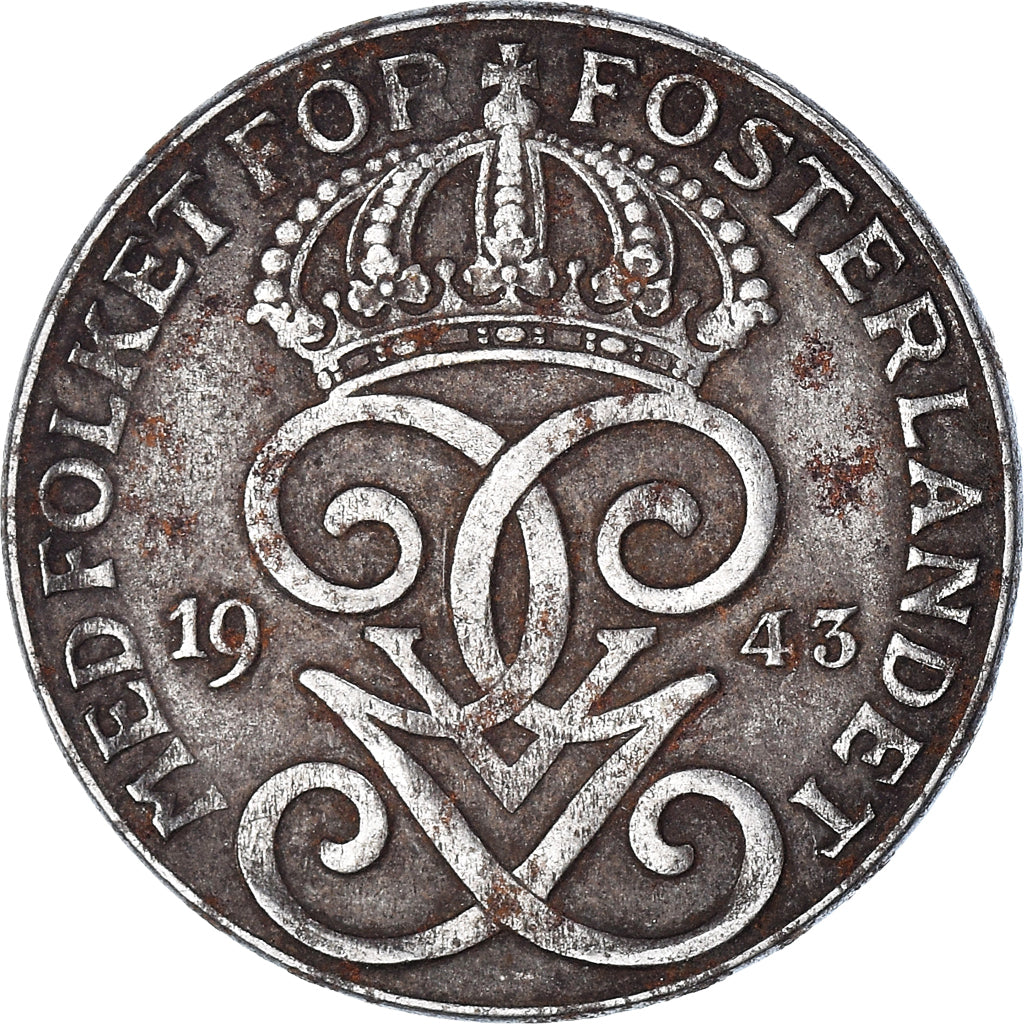 Moneta, Svezia, 2 Öre, 1943