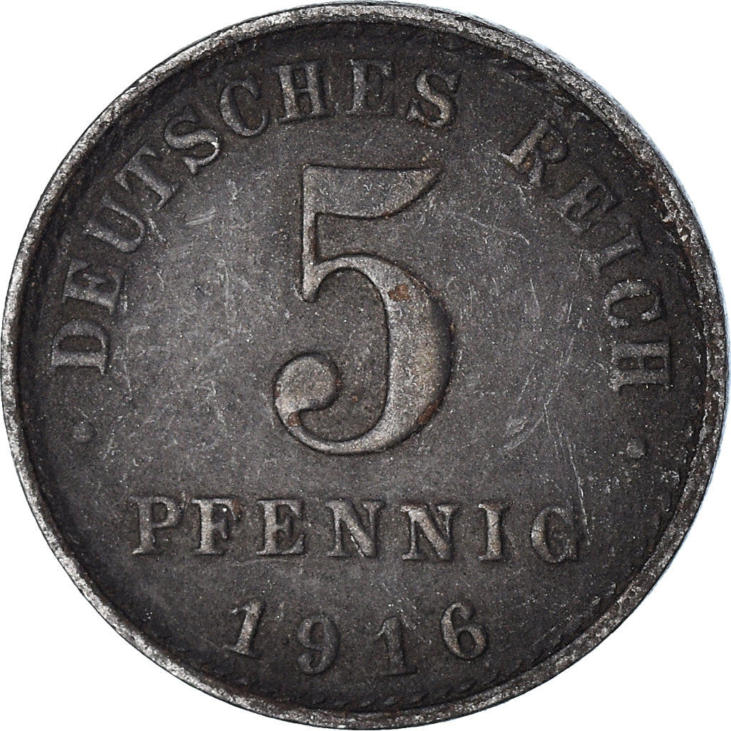 Monnaie, Empire allemand, 5 Pfennig, 1916