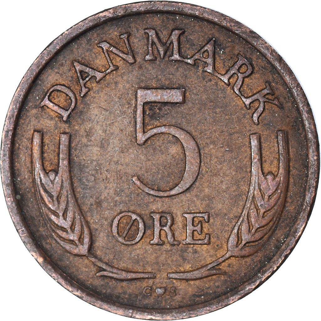 Munten, Denemarken, 5 Öre, 1968