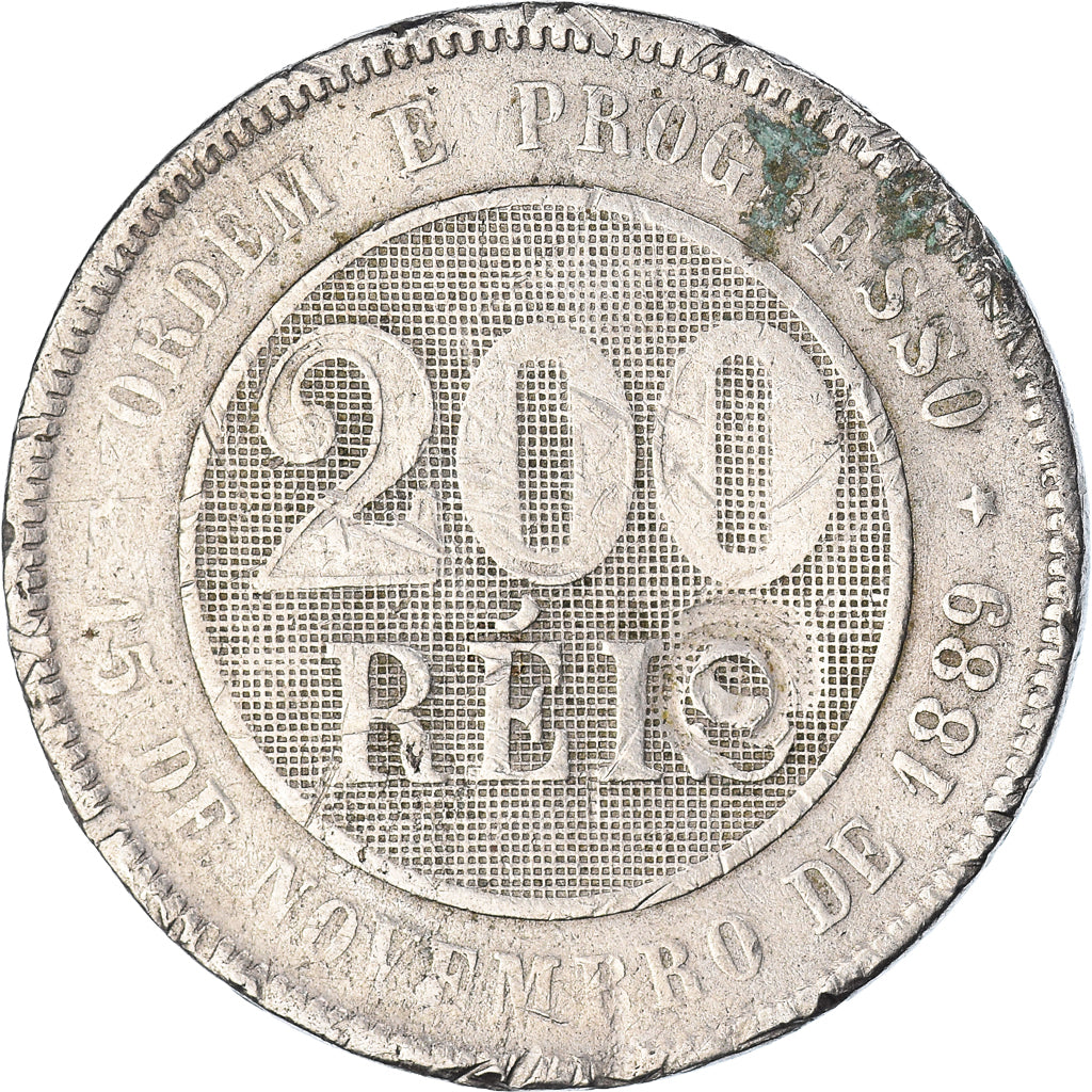 Münze, Brasilien, 200 Reis, 1889