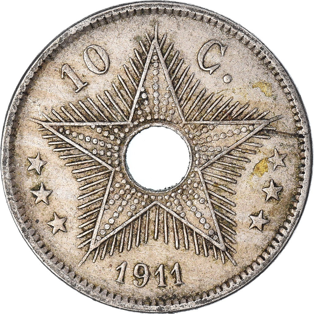 Coin, Belgian Congo, 10 Centimes, 1911
