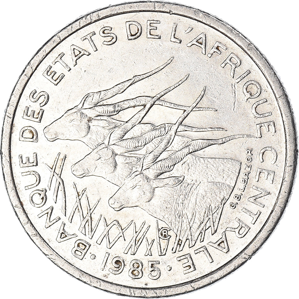 Coin, Central African States, 50 Francs, 1985