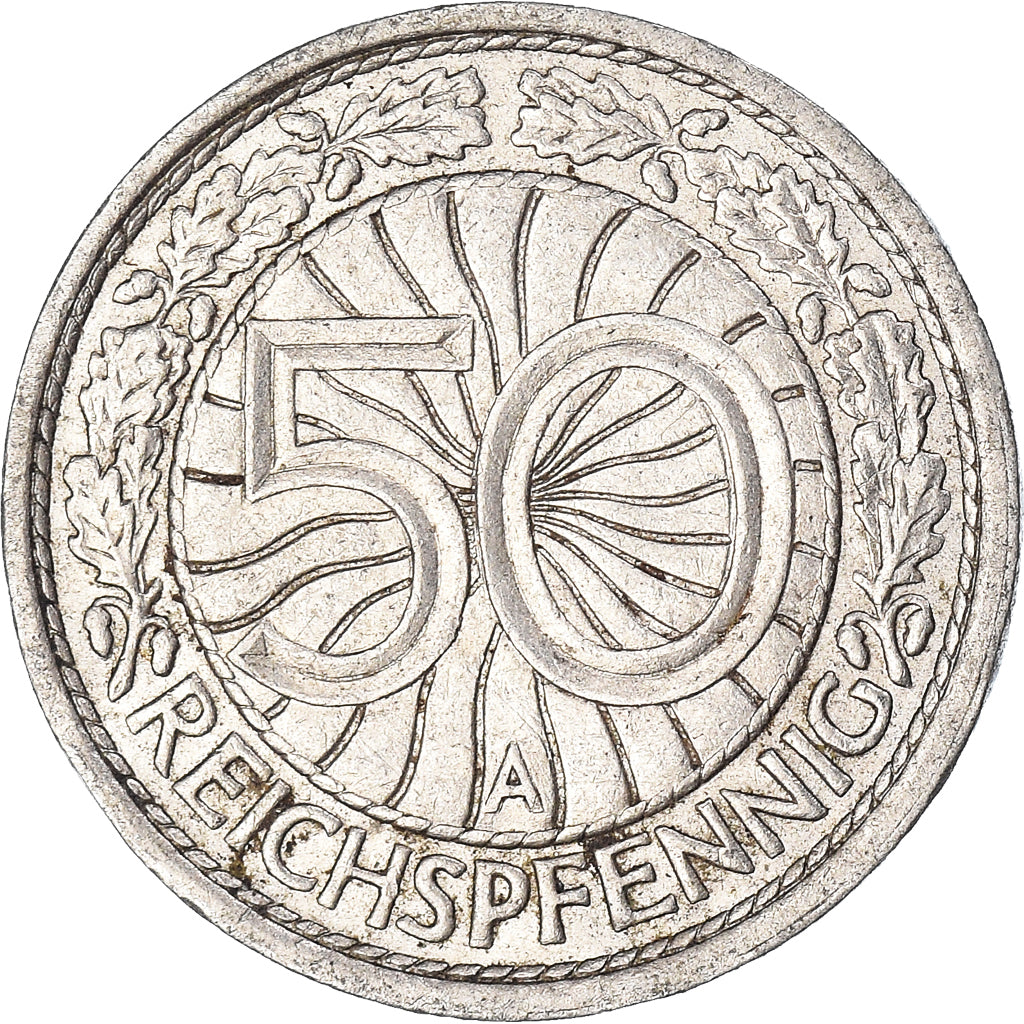 Moneta, GERMANIA, REPUBBLICA DI WEIMAR, 50 Reichspfennig, 1936