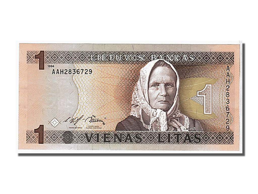Biljet, Lithouwen, 1 Litas, 1994, NIEUW