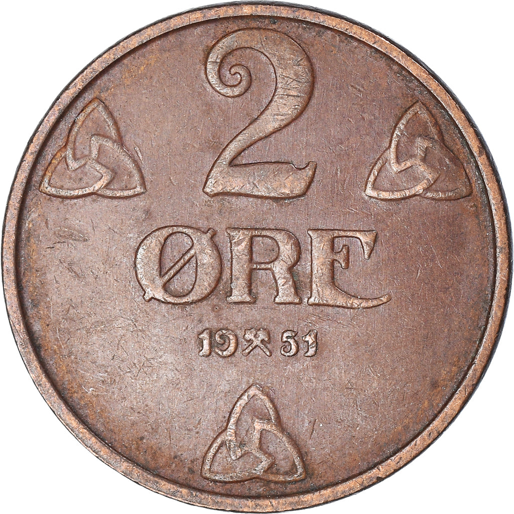 Münze, Norwegen, 2 Öre, 1951