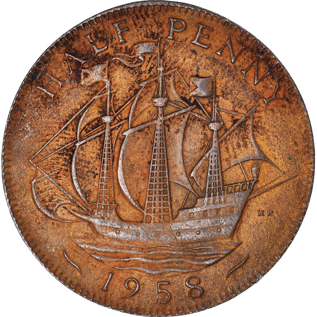 Münze, Großbritannien, 1/2 Penny, 1958