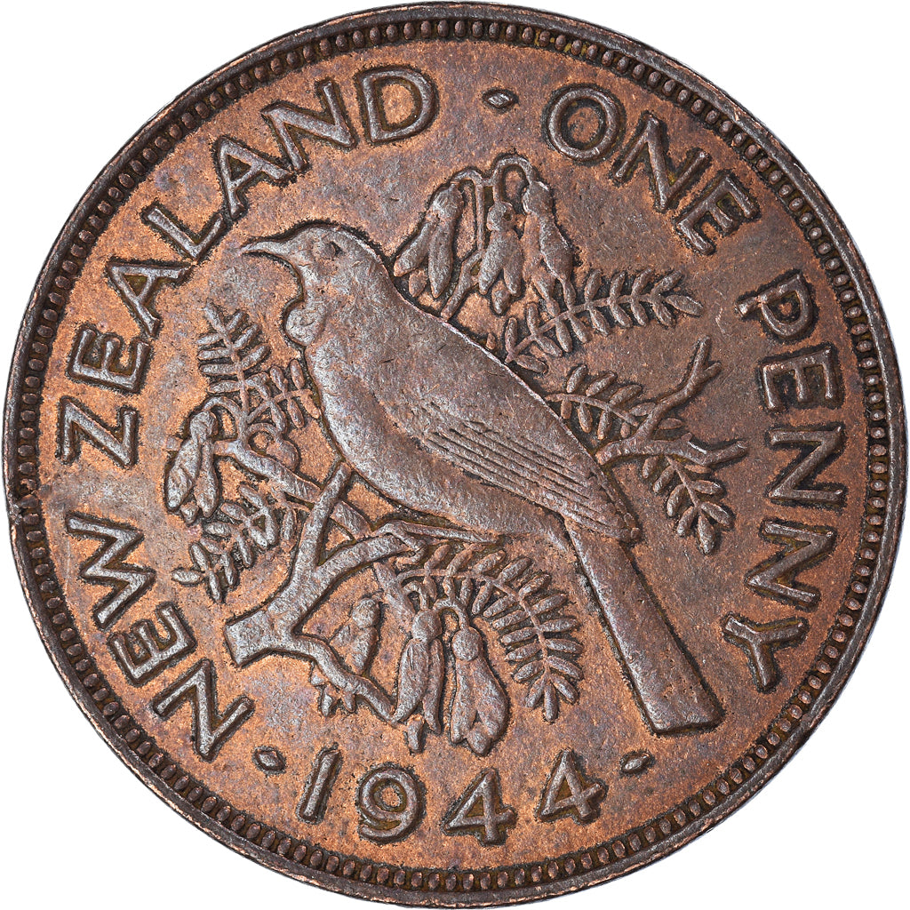 Coin, New Zealand, Penny, 1944