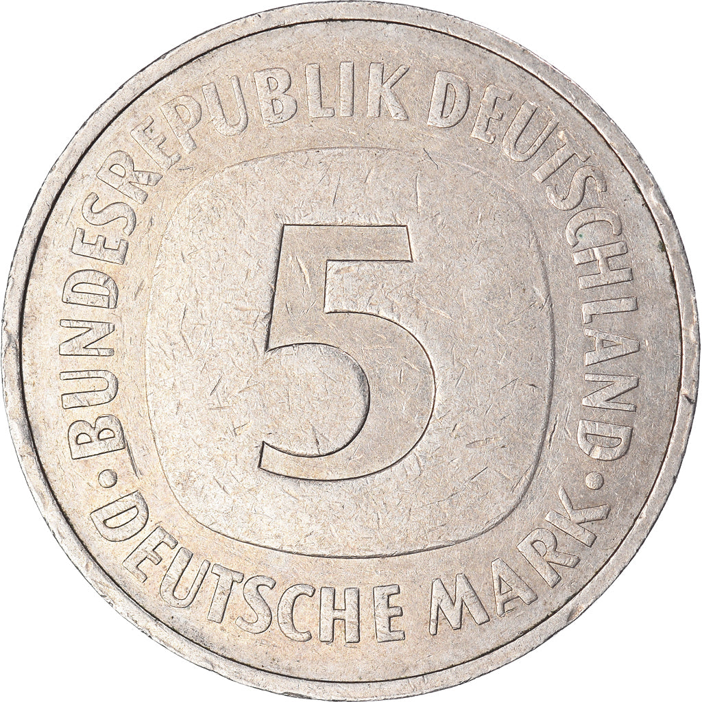 Moneda, ALEMANIA - REPÚBLICA FEDERAL, 5 Deutsche Mark, 1975