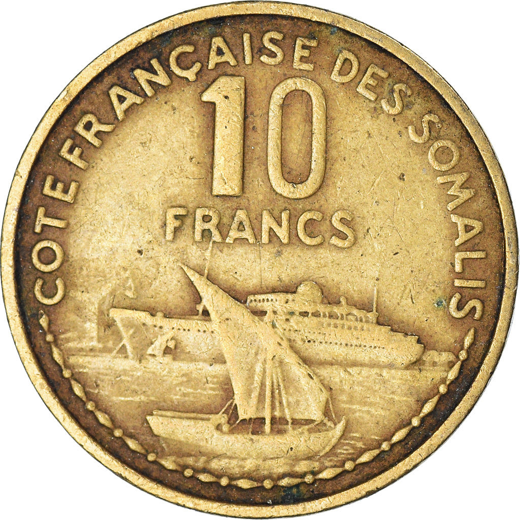 Coin, C&ocirc;te Fran&ccedil;aise des Somalis, 10 Francs, 1965