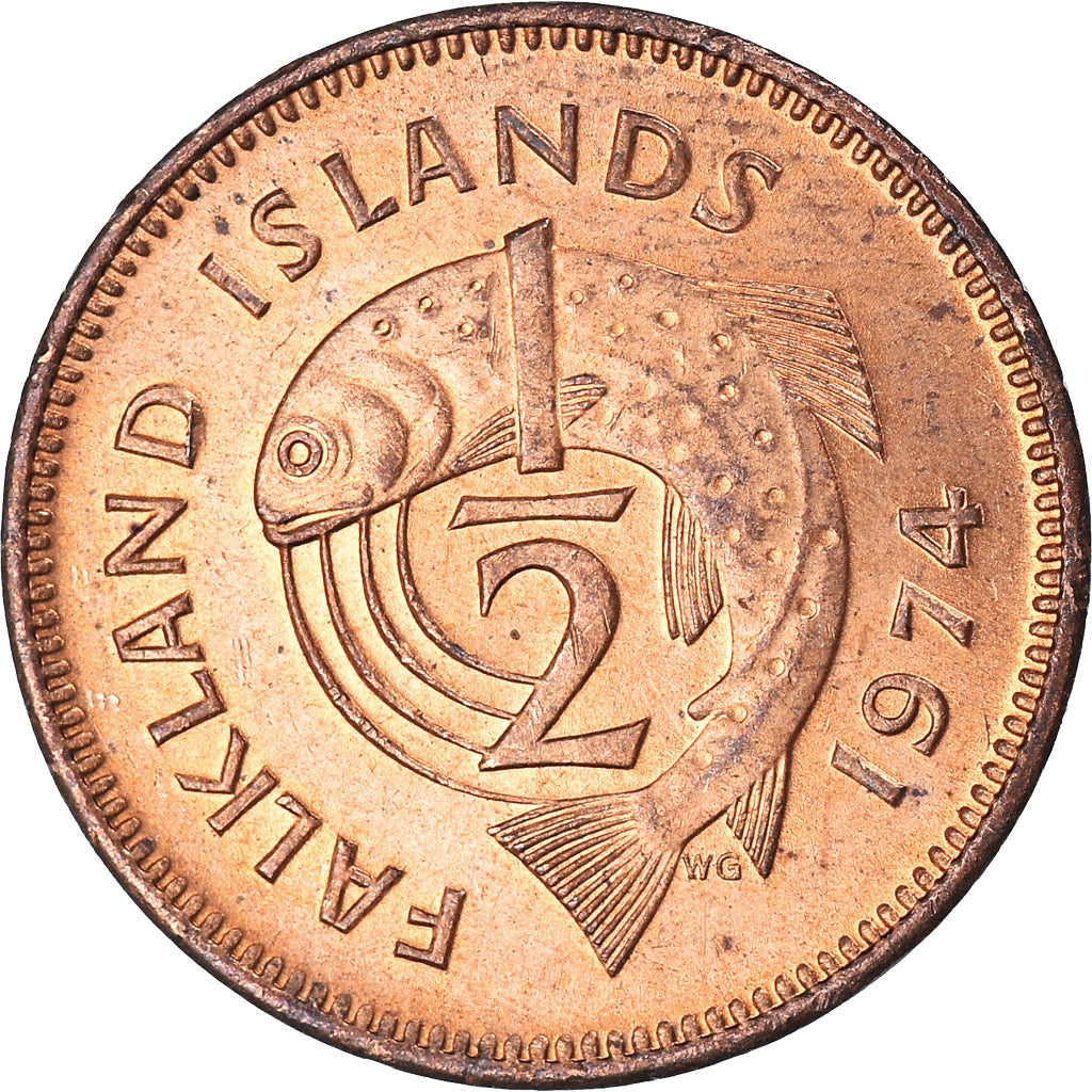 Munten, Falkland Eilanden, 1/2 Penny, 1974