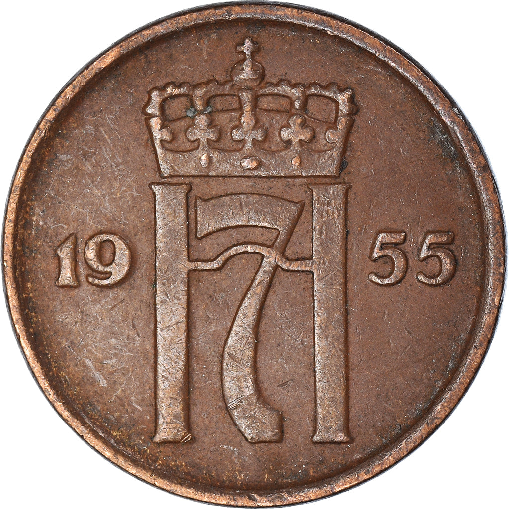 Moneda, Noruega, 2 Öre, 1955