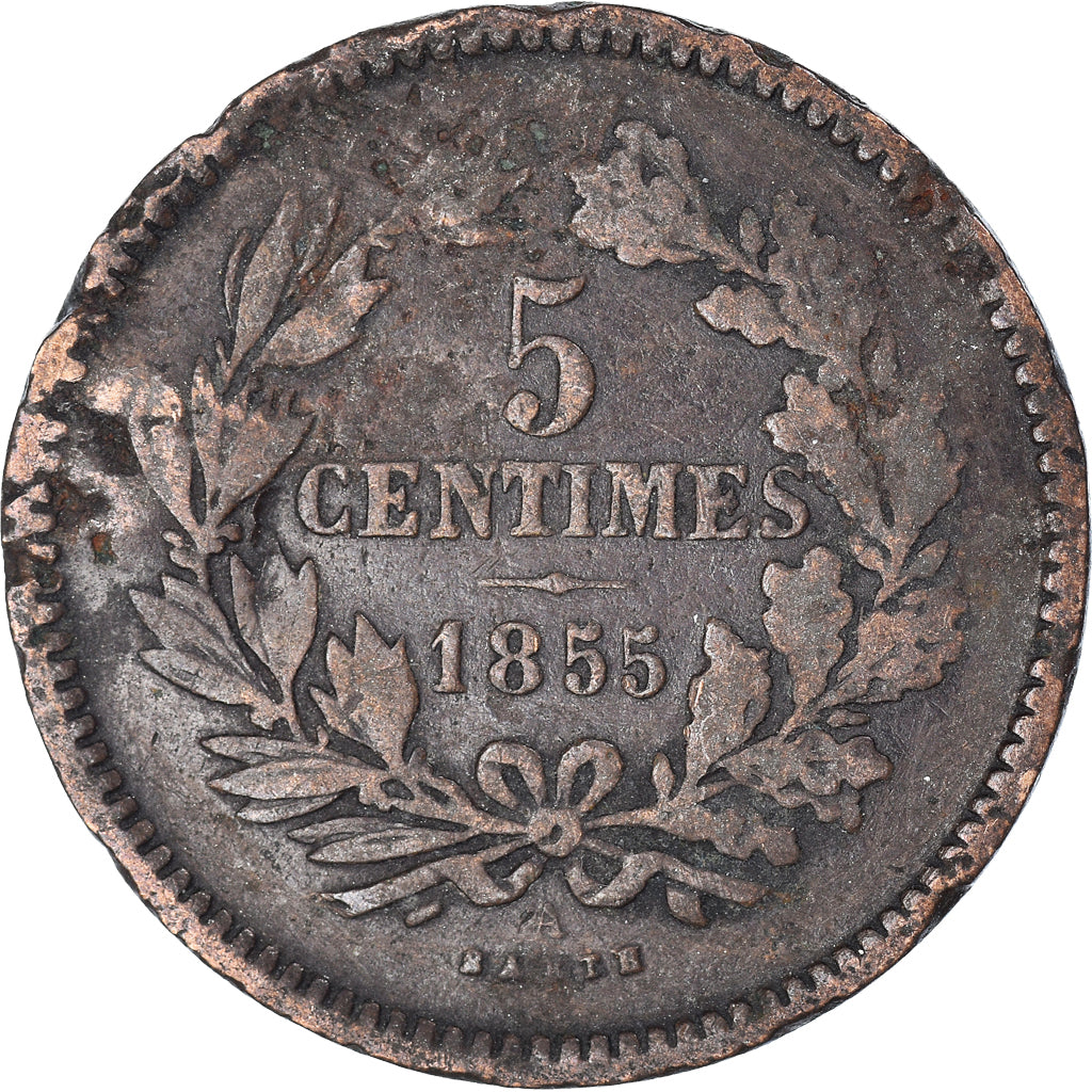 Coin, Luxembourg, 5 Centimes, 1855