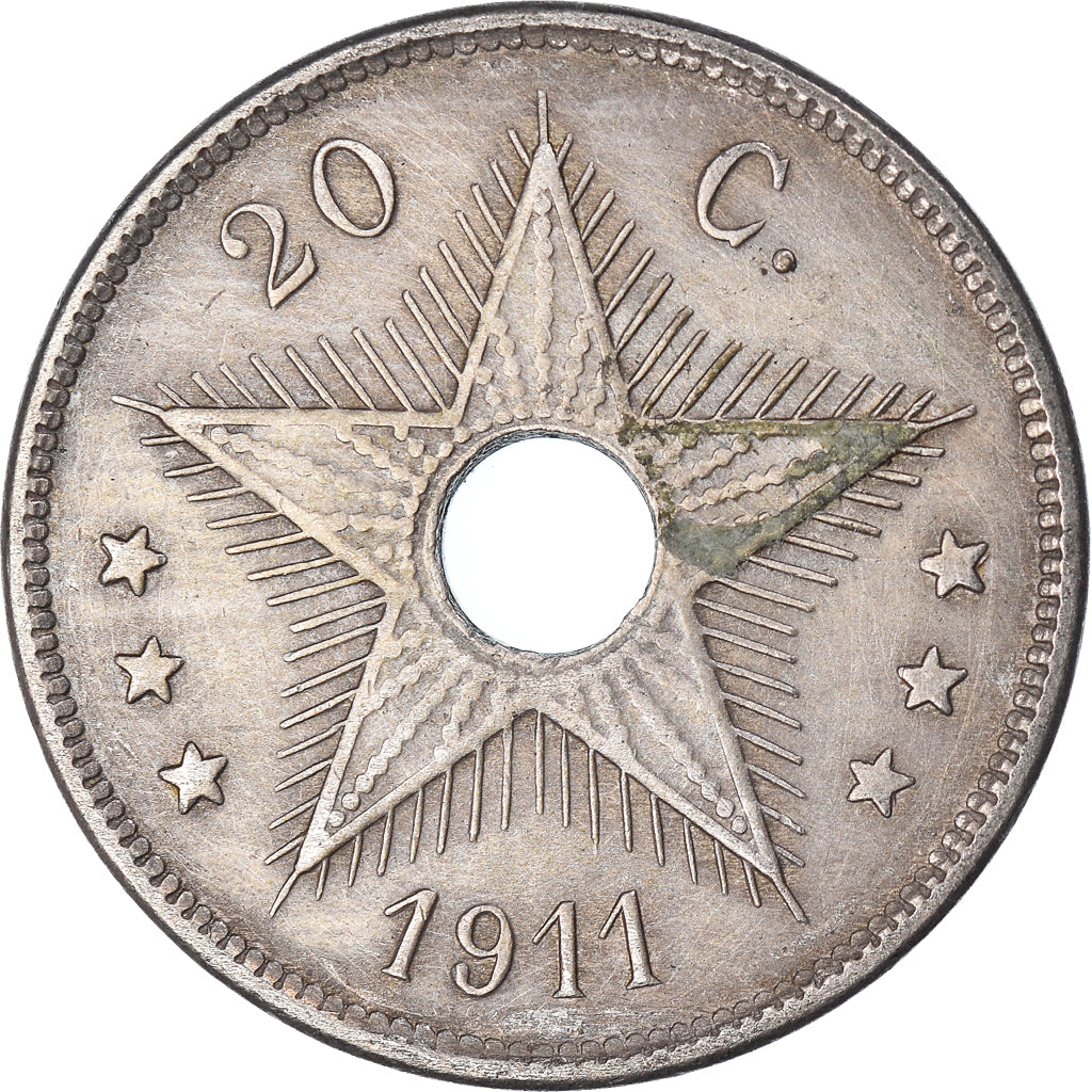 Coin, Belgian Congo, 20 Centimes, 1911
