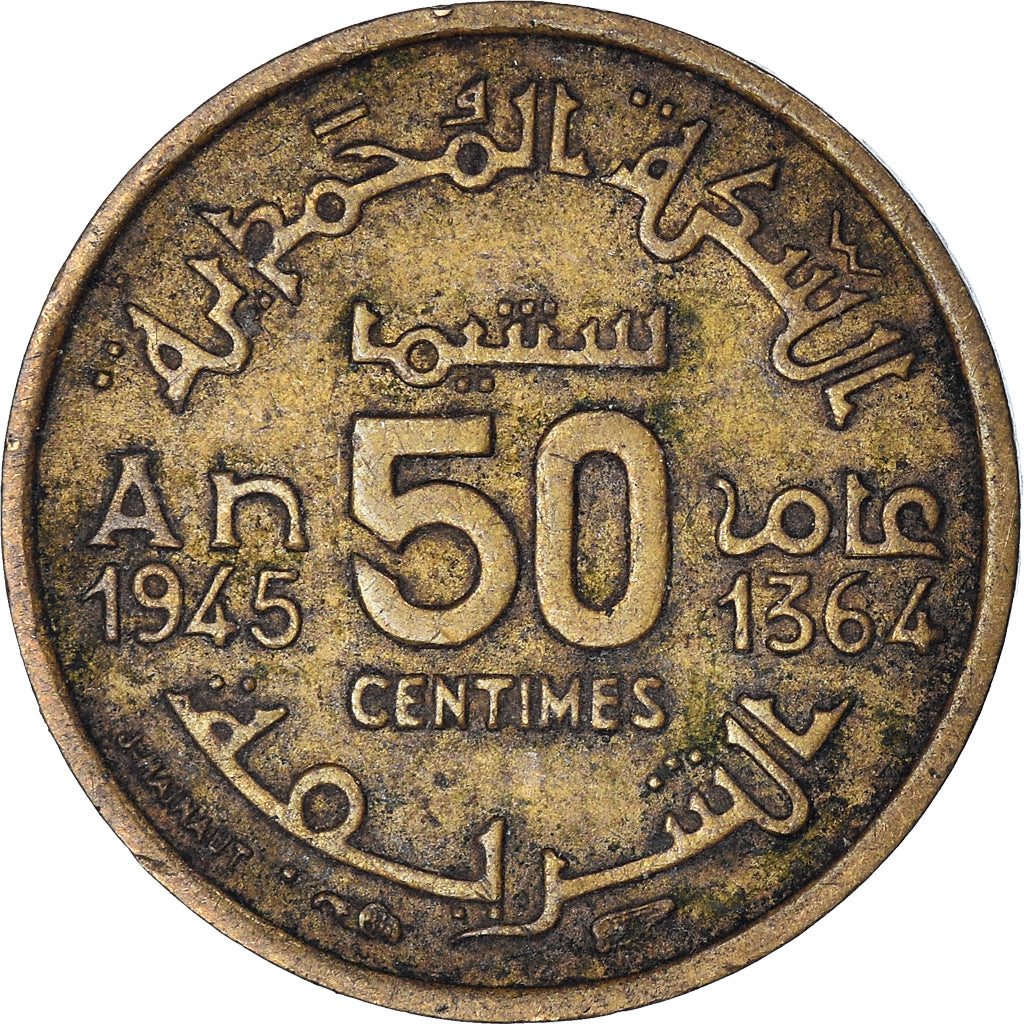 Münze, Marokko, 50 Centimes, 1945