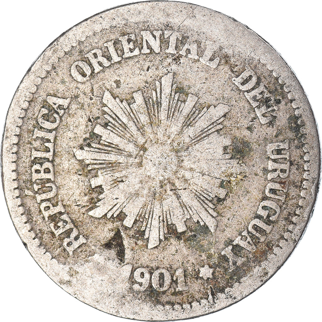 Coin, Uruguay, 2 Centesimos, 1901