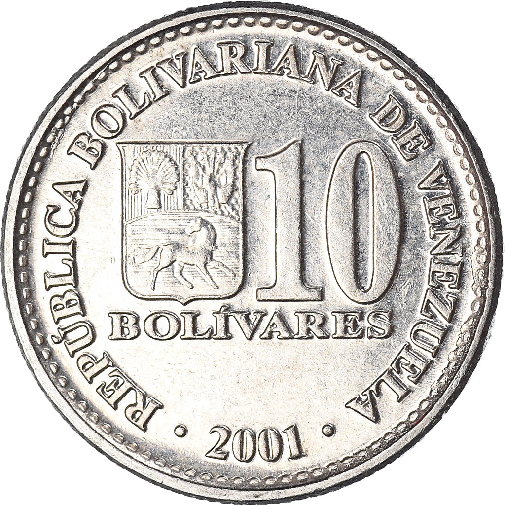 Coin, Venezuela, 10 Bolívares, 2001