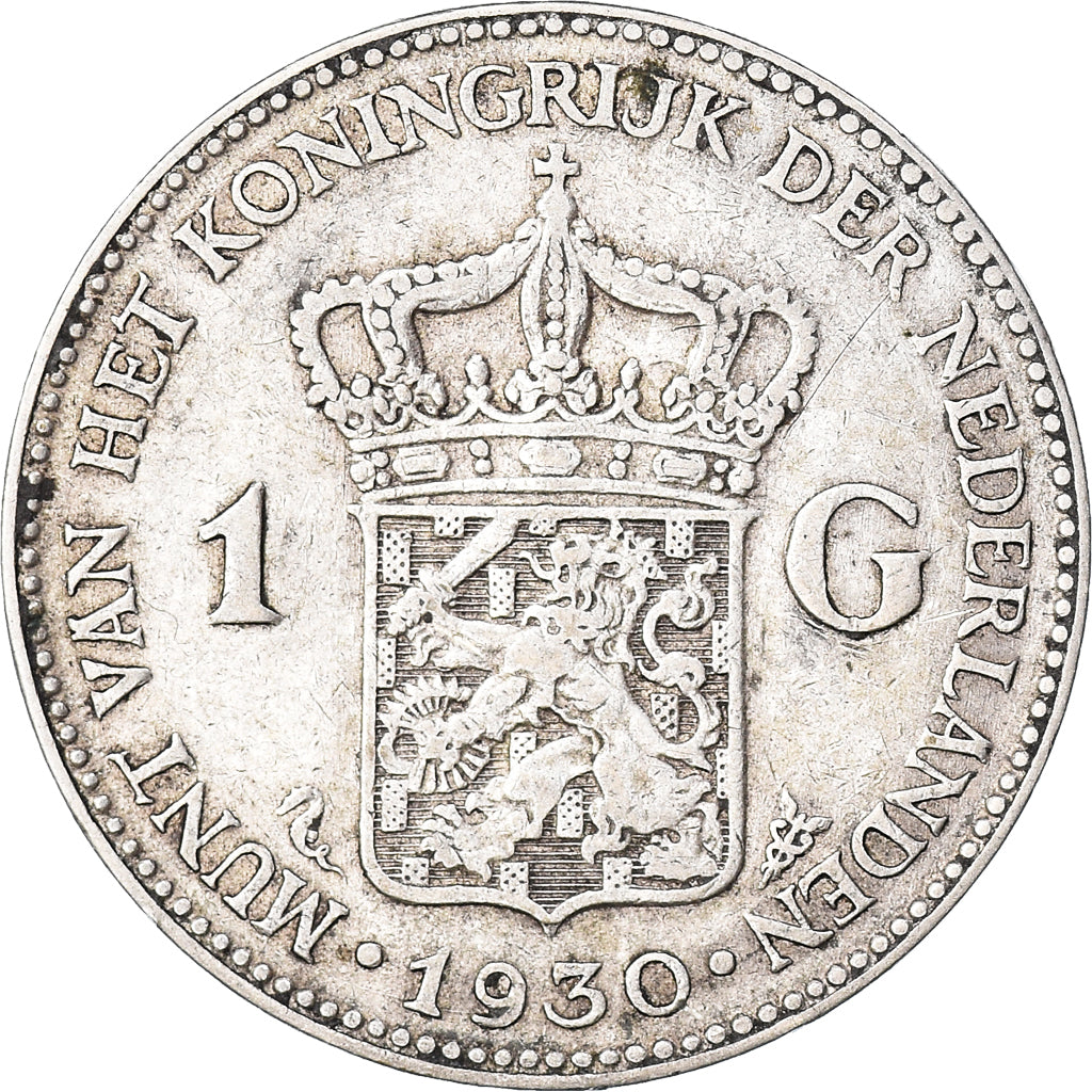 Coin, Netherlands, Wilhelmina I, Gulden, 1930, Utrecht, EF(40-45), Silver